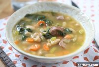 Smoky White Bean and Sausage Stew with Spinach