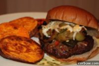 Sanford’s Signature Burger with Golden Roasted Sweet Potato Rounds