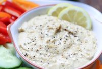 Zesty Lemon Pepper Hummus with Fresh Crudités