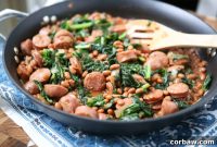 Savory Sausage, Bean & Kale Skillet Supper