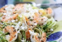 Mediterranean Shrimp and Feta Zucchini Noodles