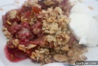 Blissful Raspberry Rhubarb Crumble