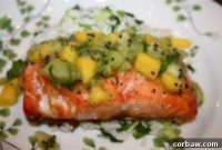 Smoky Cedar Salmon with Zesty Tropical Salsa