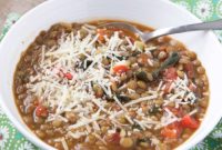 Hearty Italian Tomato Lentil Spinach Soup