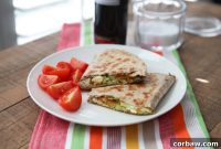 Zesty Pesto Chicken Quesadillas