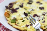 Mediterranean Morning Frittata with Feta, Peppers, and Onions