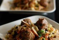 Asian Cabbage Mushroom Salad with Crispy Wontons