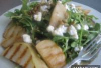 Seared Pear and Creamy Chevre Greens