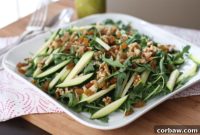 Arugula Salad with Shaved Zucchini, Toasted Walnuts, and Zesty Basil Vinaigrette