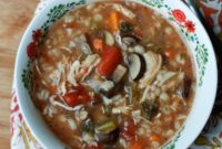 Comforting Slow Cooker Italian Chicken Mushroom and Barley Soup