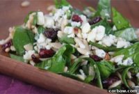 Jeweled Orzo Spinach Salad with Almond Crunch