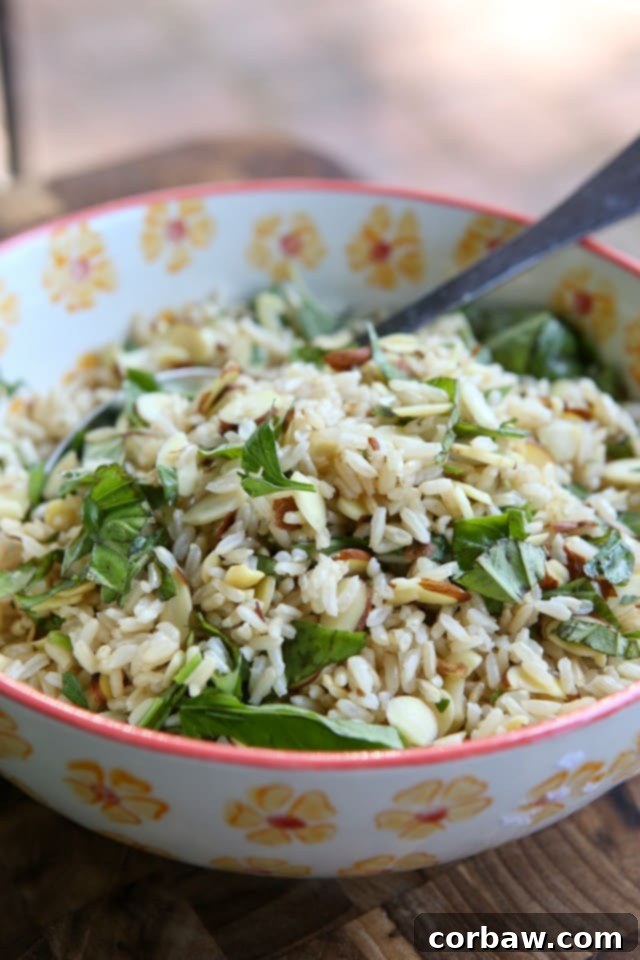 Nutty Herbed Brown Rice 3 Toasted Almond Herbed Brown Rice | Aggie's Kitchen #ThinkFisher
