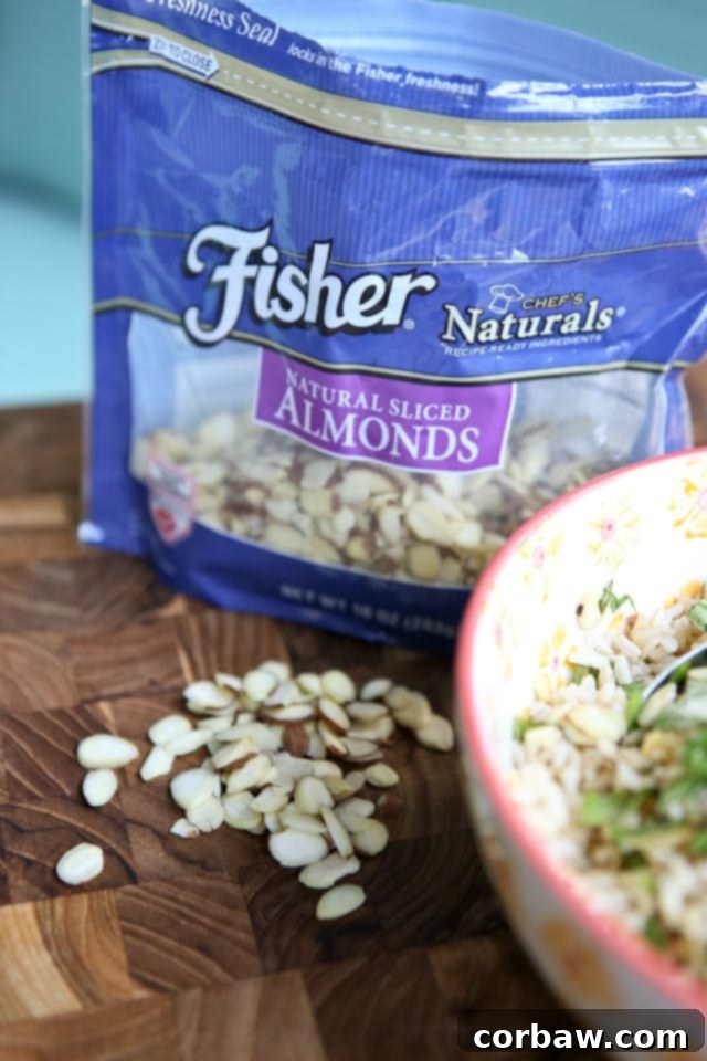 Nutty Herbed Brown Rice 4 Toasted Almond Herbed Brown Rice | Aggie's Kitchen #ThinkFisher