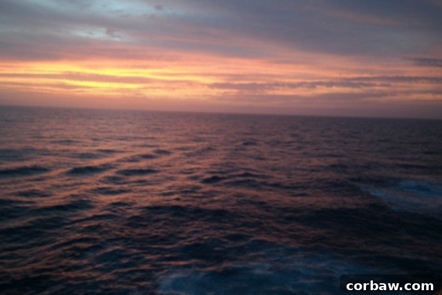 Golden hour on the Ruby Princess, a beautiful moment at sea
