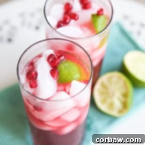 Thumbnail image of a Pomegranate Rum Cocktail, showcasing its attractive color and garnish, ready to be enjoyed.