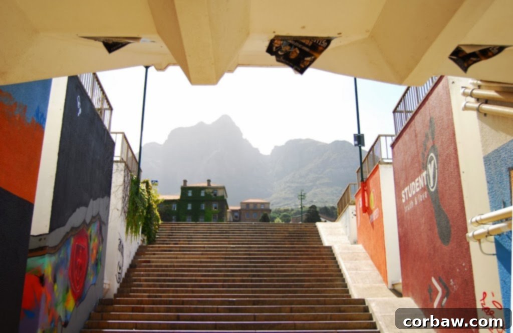 The Academic Landmark of Cape Town 2 View of the pedestrian hall under highway M3 leading to UCT's upper campus
