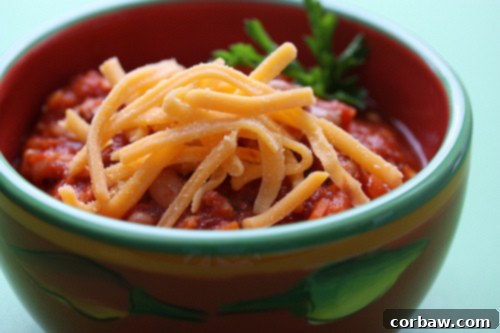 ChiliLiz - A hearty bowl of vegetarian chili with a vibrant, wholesome appearance.