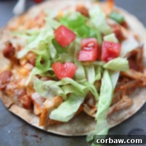 Simple Salsa Chicken and Bean Tostadas - my family loves this dinner and it's a perfect recipe for any night of the week!