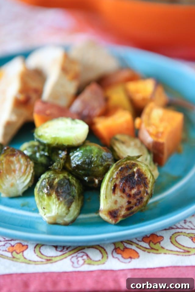 Honey Balsamic Roasted Brussels Sprouts - such a great side dish and a delicious way to get a healthy serving of veggies in any time of year.
