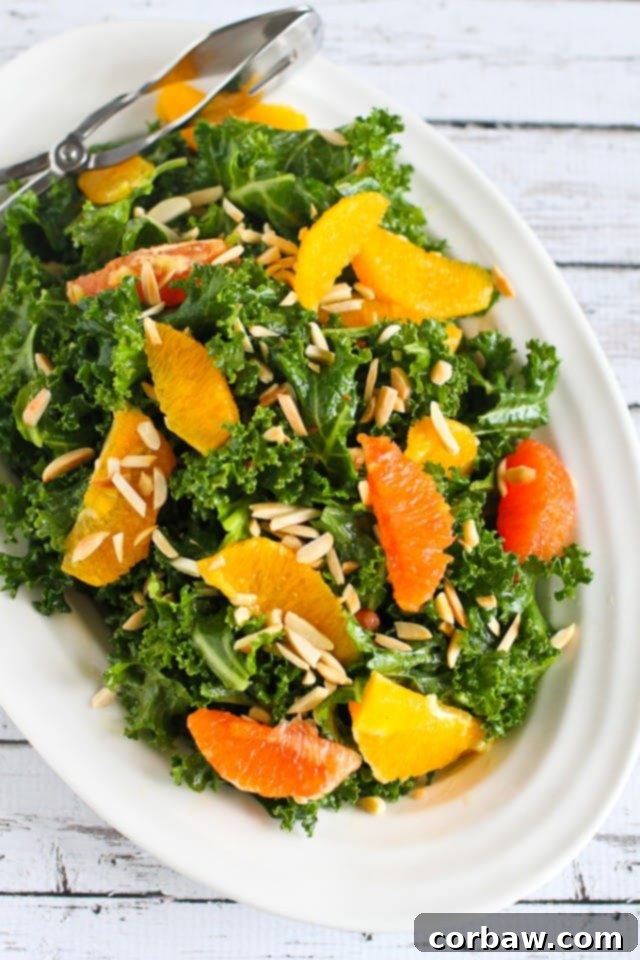 Friday Vibes 3 11 Kale, Almond, Orange Salad from Cookin' Canuck