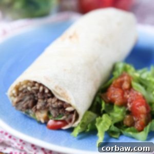 My family always asks for burritos for dinner! So easy to make, you can even make ahead for quick dinner on busy nights. These Turkey and Black Bean Burritos are delicious! Recipe via aggieskitchen.com