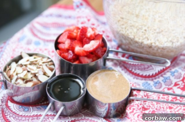Baked Strawberry Almond Steel Cut Oats 4 Great for feeding a crowd at breakfast, or for meal prep! My family loves this Strawberry Almond Baked Steel Cut Oatmeal - add yogurt and fresh fruit for a powerful start to your day! Recipe via aggieskitchen.com