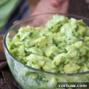 The BEST Guacamole, a delicious homemade appetizer.