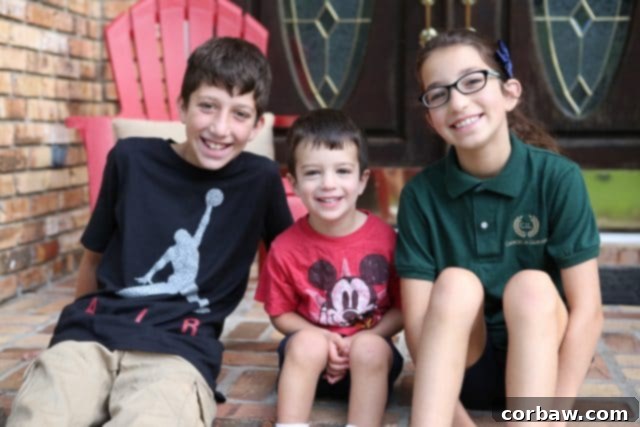One-Pan Cheesy Southwest Beef and Potatoes 4 Smiling children, Sammy, Gina, and Micah, ready for their first day of school 2016.