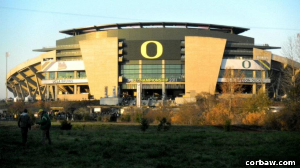 Navigating the Autzen Gauntlet 2 Autzen Stadium on a bright, sunny day in Oregon.
