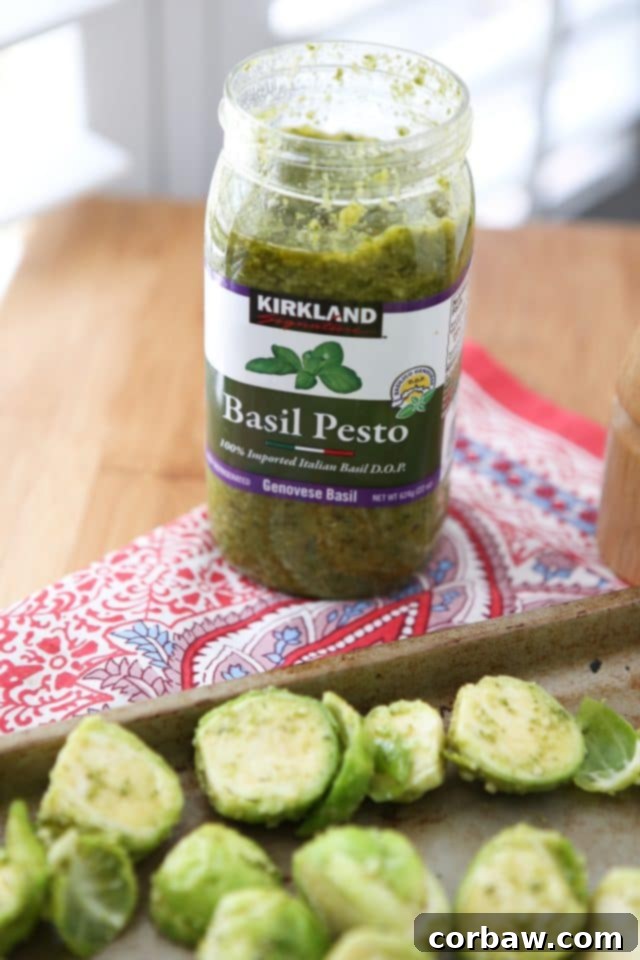 Pesto-Kissed Roasted Brussels 4 Delicious and easy Pesto Roasted Brussels Sprouts for an Italian-inspired meal