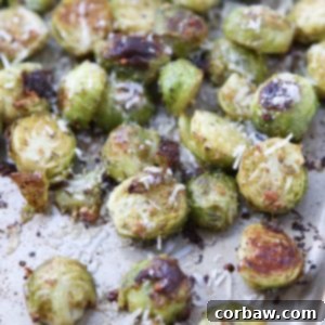 Flavorful Pesto Roasted Brussels Sprouts, an easy Italian side dish recipe