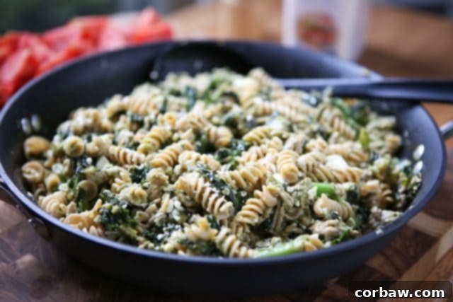 This Pesto Pasta with Ground Turkey and Kale is a super easy weeknight meal that will get your kids eating kale! Hearty and healthy recipe for busy nights. Recipe via aggieskitchen.com