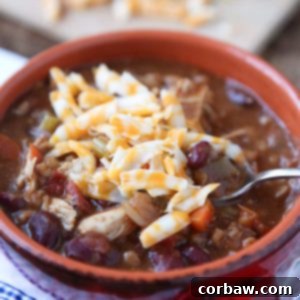 Comforting Slow Cooker Chicken Farro Chili 2 img 13580 6