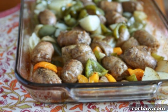 Roasted Italian Turkey Sausage, Potatoes and Peppers-4