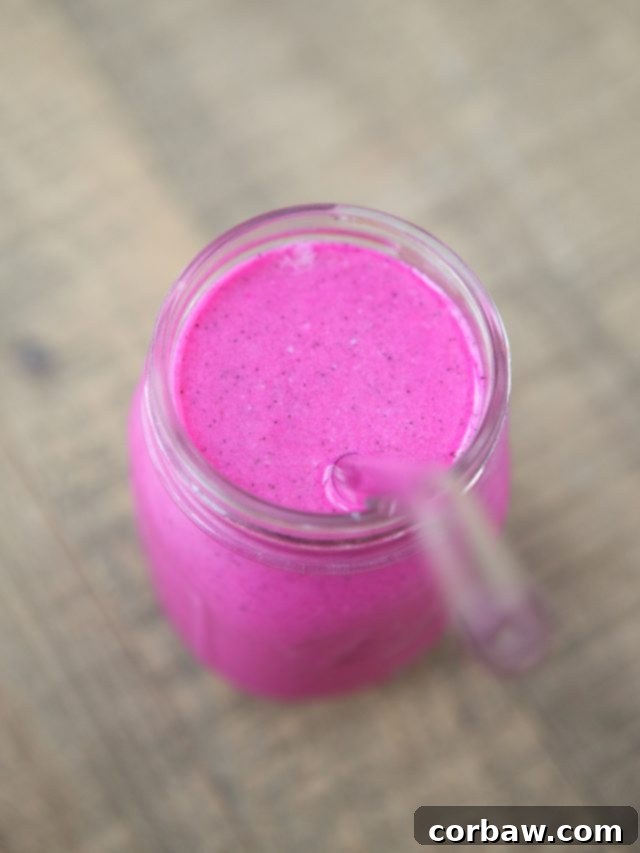 Give your body a boost of nutrition and hydration with this gorgeous Dragon Fruit Smoothie. 