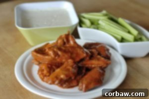 The Beautiful Game Returns 2 Classic Buffalo hot wings with celery and blue cheese dip
