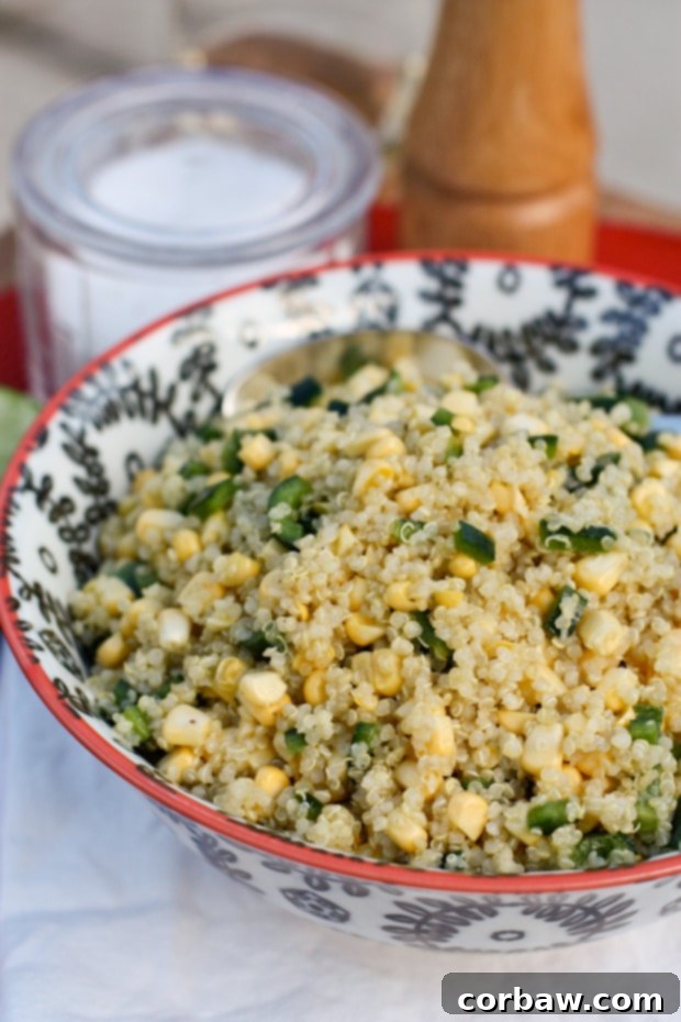 Fresh Corn & Quinoa Salad: A Healthy Summer Favorite Fresh Corn and Quinoa Salad, a bright and flavorful healthy whole grain salad recipe perfect for summer picnics.