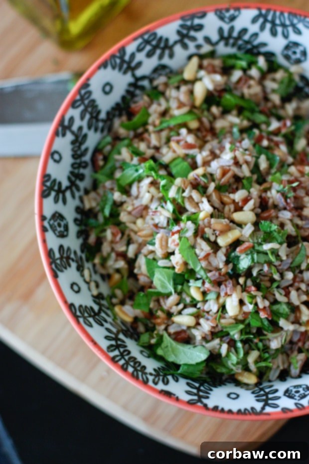 Herbed Wild Rice Salad: Wholesome & Aromatic Herbed Wild Rice Salad with Toasted Pine Nuts, a flavorful and hearty whole grain salad recipe perfect as a side or light meal.
