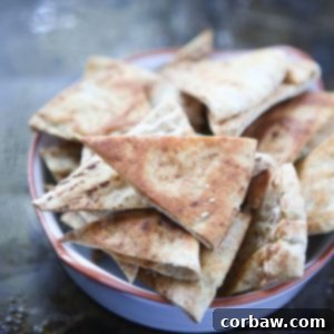 Homemade Baked Pita Chips in a bowl
