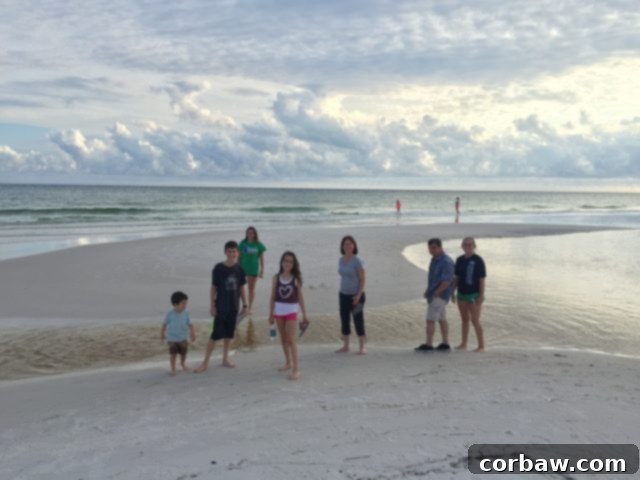 Family fun and relaxation on the peaceful shores of 30A's Blue Mountain Beach Children playing by the gentle waves on the idyllic Blue Mountain Beach