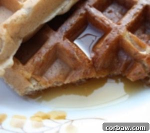 A small image of a perfectly golden, crispy waffle, ideal for breakfast.