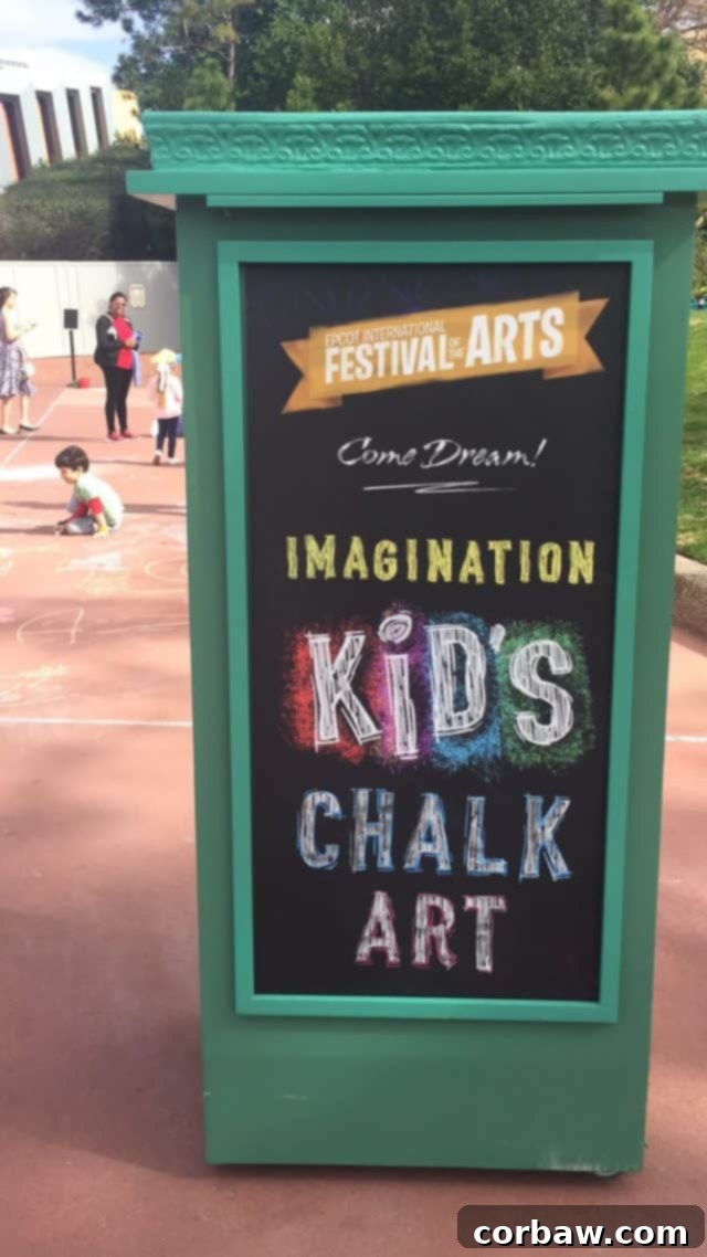Epcot's Global Canvas 2018 9 Children creating chalk art