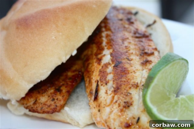 Blackened Tilapia Sandwich