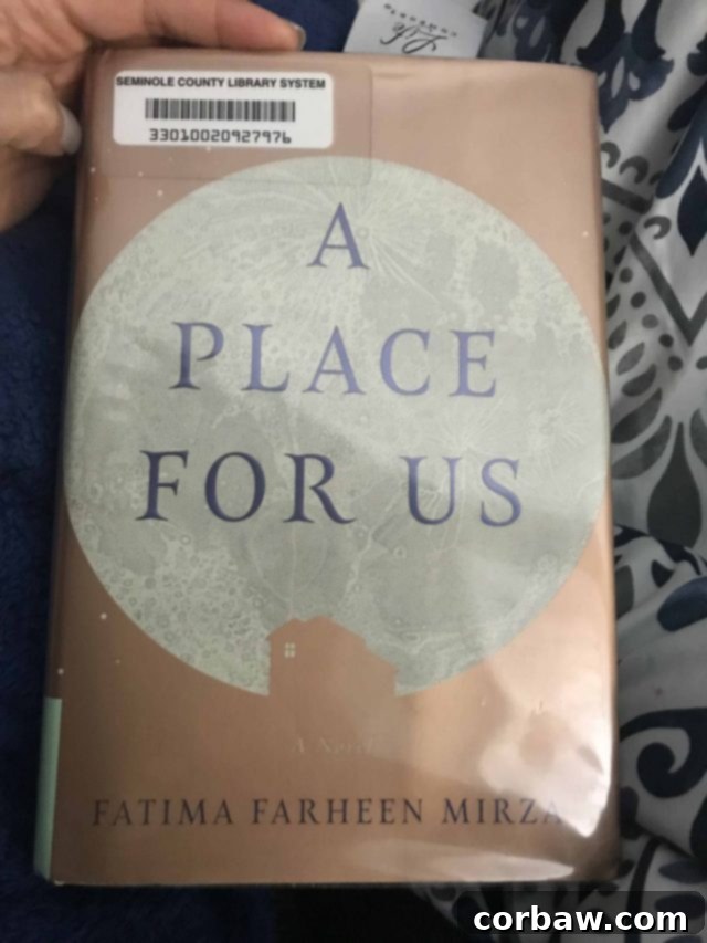 Cover for A Place For Us by Fatima Farheen Mirza, featuring a stylized image of a family.