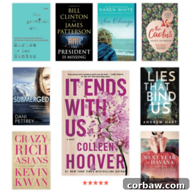 A selection of book covers for recommended reading including It Ends With Us and Crazy Rich Asians.