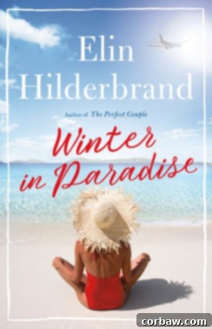 Book cover for Winter In Paradise by Elin Hilderbrand, featuring a vibrant Caribbean beach scene