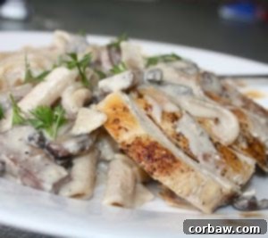 Plated Chicken with Cashew Cream and Mushrooms
