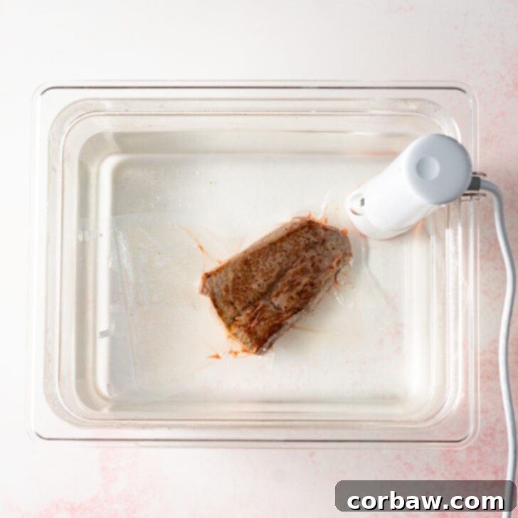 Reheating steak in sous vide water bath