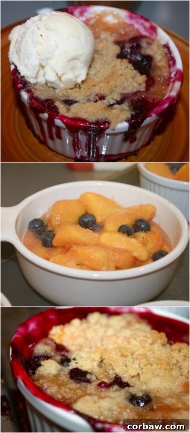 Nothing screams summertime like a Blueberry Peach Crumble (don't forget the scoop of vanilla ice cream!)