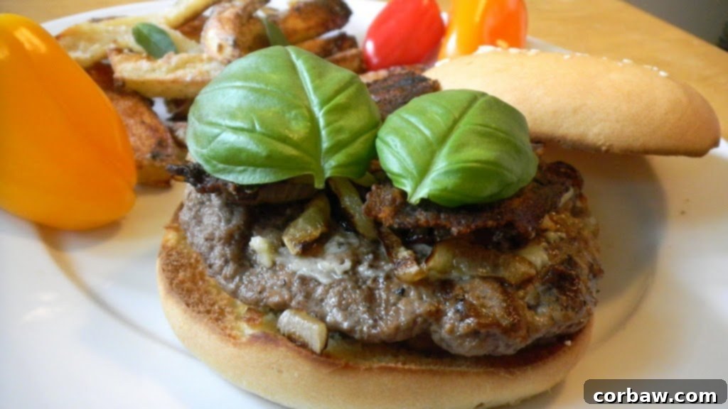 Festive Cheer and Gridiron Glory 5 Gourmet Bleu Cheese Stuffed Burgers with bacon and caramelized onions